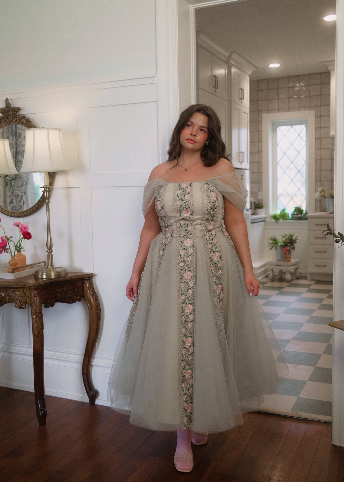 chic size inclusive model wearing JessaKae Cheyenne Dress