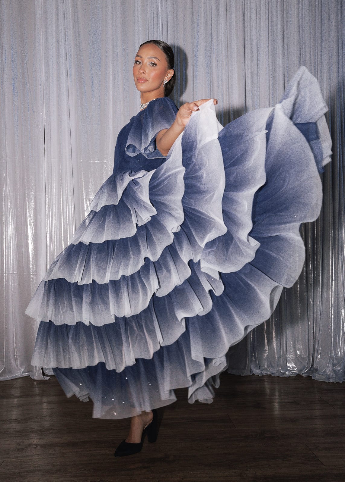 chic size inclusive model wearing JessaKae Clarabelle Dress