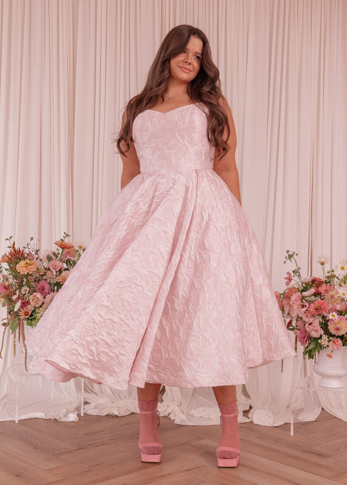 chic size inclusive model wearing JessaKae Kelly Dress Dresses