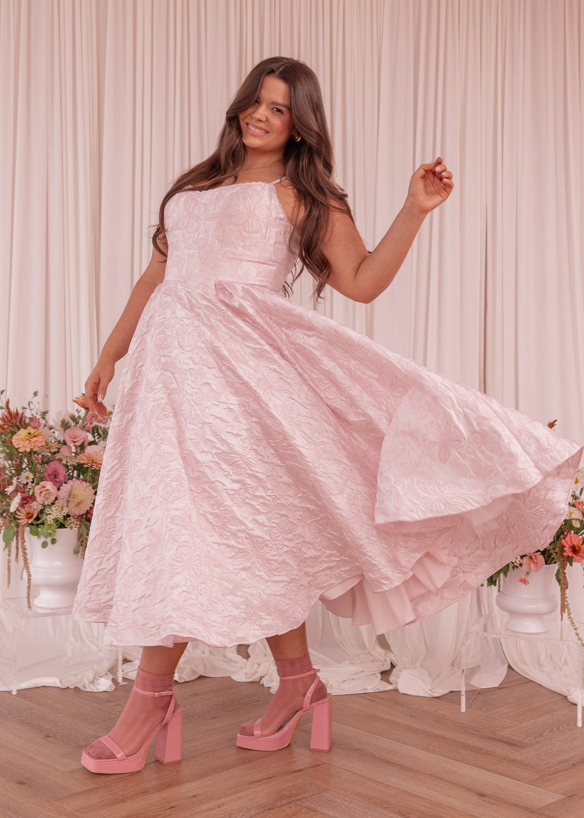 chic size inclusive model wearing JessaKae Kelly Dress Dresses