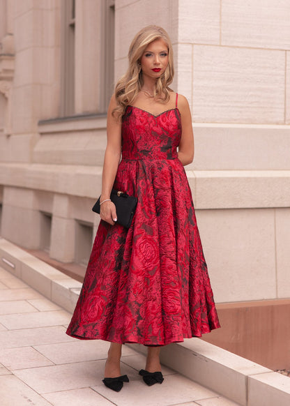 chic size inclusive model wearing JessaKae Kelly Dress
