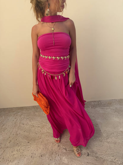 chic size inclusive model wearing JessaKae Sanica Dress