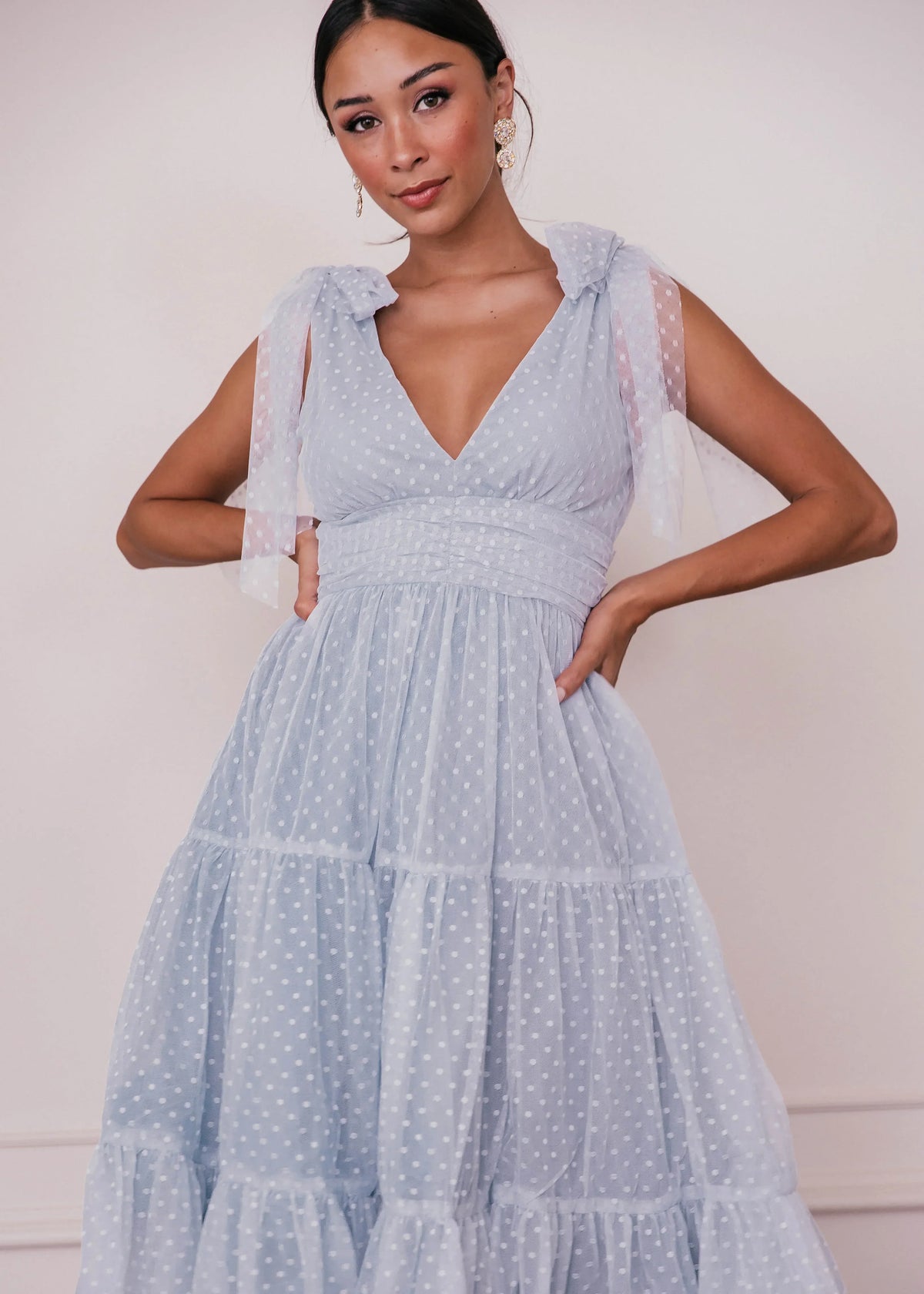 Jeanne Dress Dusty Blue Dresses - JessaKae - Jeanne Dress Dusty Blue - Dusty Blue / XXS